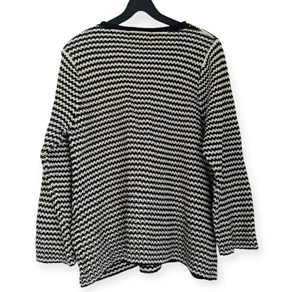 Habitat Black/White Cotton Knit Sweater Size Large - Picture 2 of 5